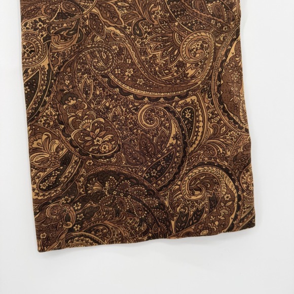 Vintage 90s Y2K Bootcut Paisley Pants Size 2P Boho Hippie Forest Brown Mid Rise - Picture 2 of 9